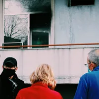 Salon care a ars în timpul incendiului de la Matei Balș/FOTO: Facebook