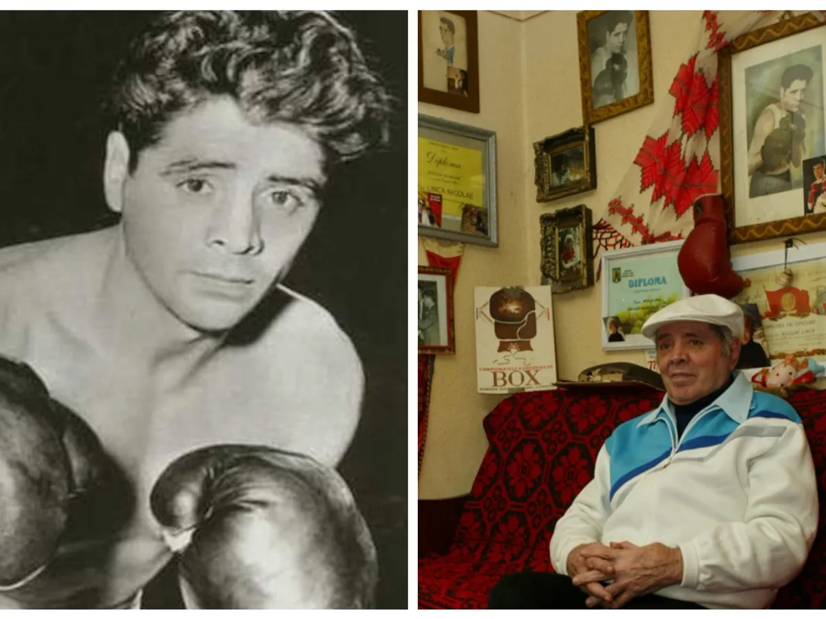 Nicolae Linca, boxerul român care a câștigat aurul olimpic cu un deget rupt - Foto: cosr.ro/ Colaj