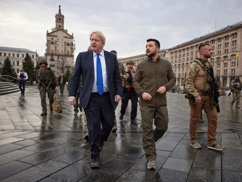 Boris Johnson la Kiev/foto: zelenskiy official