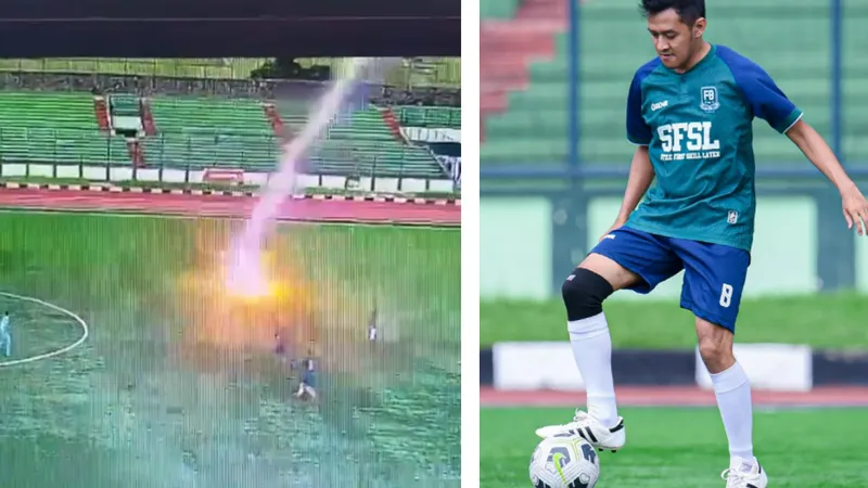 Șocant. Momentul în care un fotbalist este lovit mortal de un fulger în timpul unui meci - Foto: X/@FootbaIIFckUps