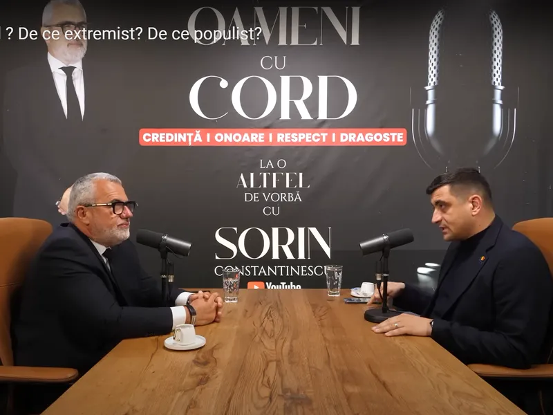 Sorin Constantinescu și George Simion la un podcast. Sursă foto: youtube