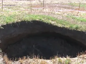 Câmpul s-a surpat în Dobrogea. / Foto: captură video