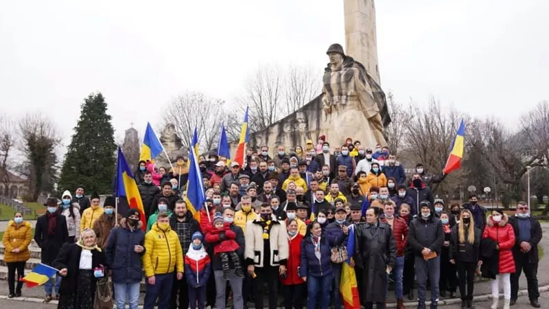 Liderul AUR, George Simion, alături de susținătorii săi, la un miting electoral. Sursa imagine: Facebook AUR