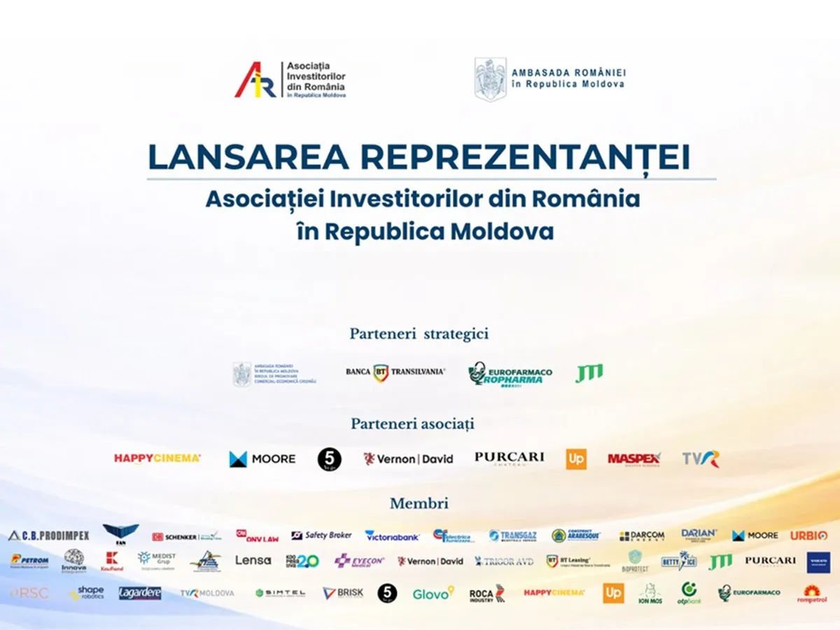 Asociația Investitorilor din România în Republica Moldova (AIR) deschide reprezentanță la București