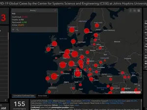 Harta pandemiei de coronavirus la zi/FOTO: CSSE