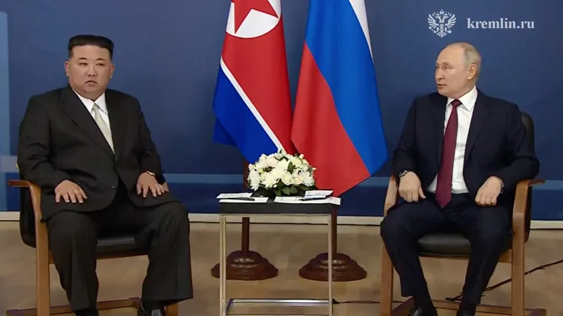 Kim Jong-Un și Vladimir Putin - Foto: Profimedia Images