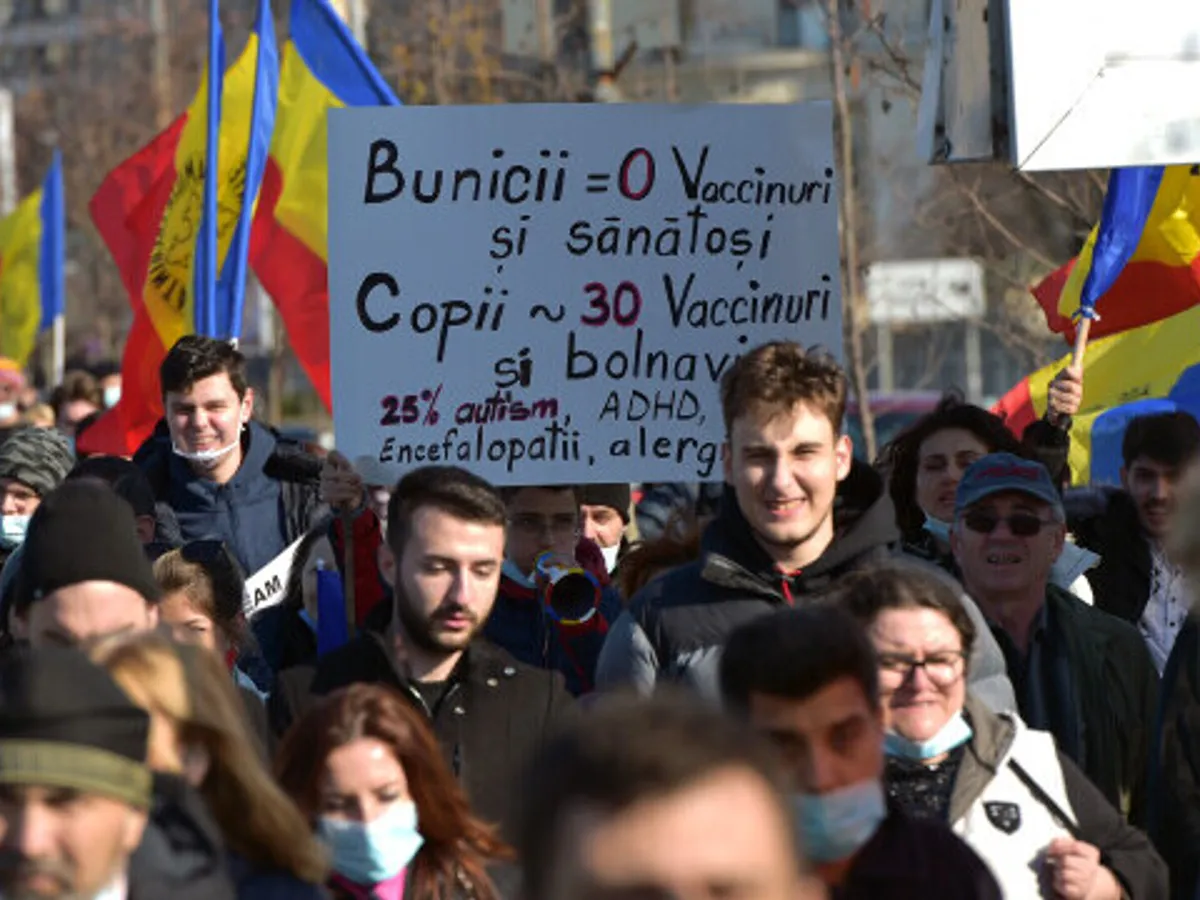 Protest antivaccinare în Parcul Izvor Foto: Agerpres
