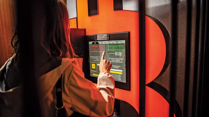 Un chioșc bitcoin în Barcelona, Spania