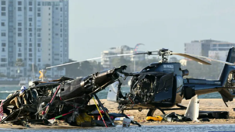 Cauzele exacte ale coliziunii nu sunt cunoscute, dar se pare că un elicopter era pe cale să decoleze când celălalt ateriza- Foto: Profimedia Images