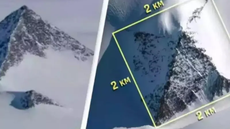 O formațiune misterioasă, ca o piramidă, descoperită în Antarctica, alimentează conspirațiile - Foto: timesofindia.indiatimes.com