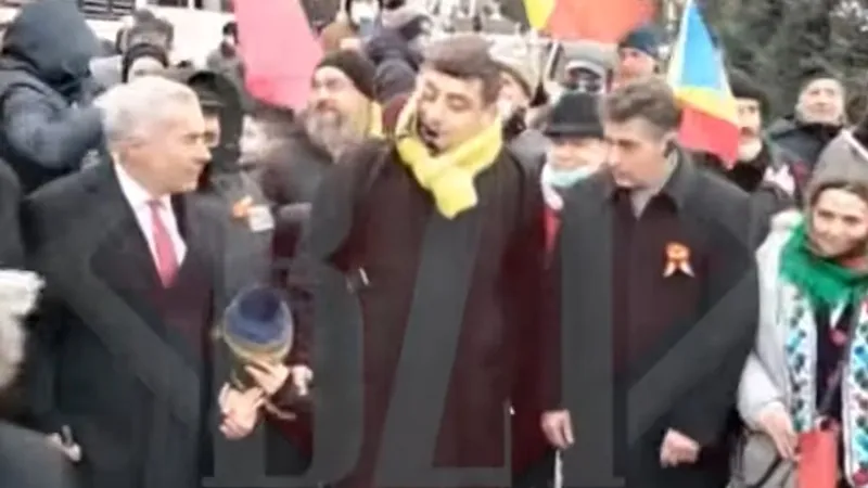 Geoege Simion, vopsit cu albastru. FOTO: captură video