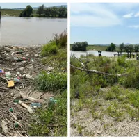Pontonul de pe râul Mureș în care Primăria Alba Iulia a investit peste 80.000 de euro e plin de gunoaie și bălării - Foto: AlbaPress
