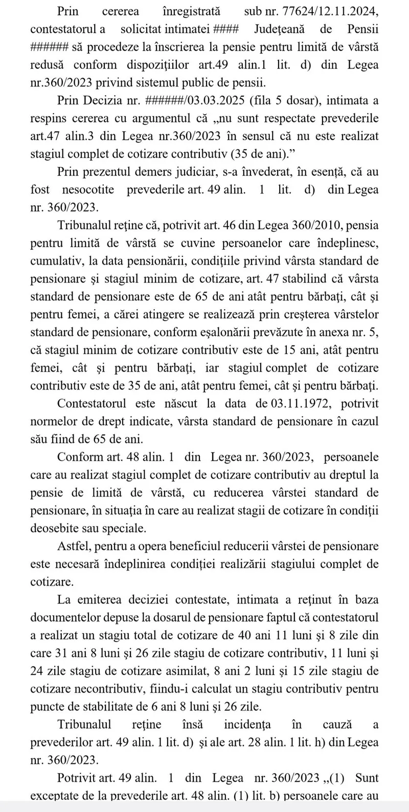 Decizie de pensionare, Tribunalul Vâlcea - Foto: just.ro