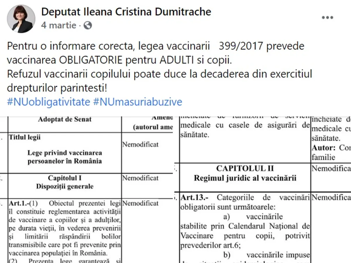 Postare pe contul de Facebook al Cristinei Dumitrache - PSD. Sursa foto: Facebook
