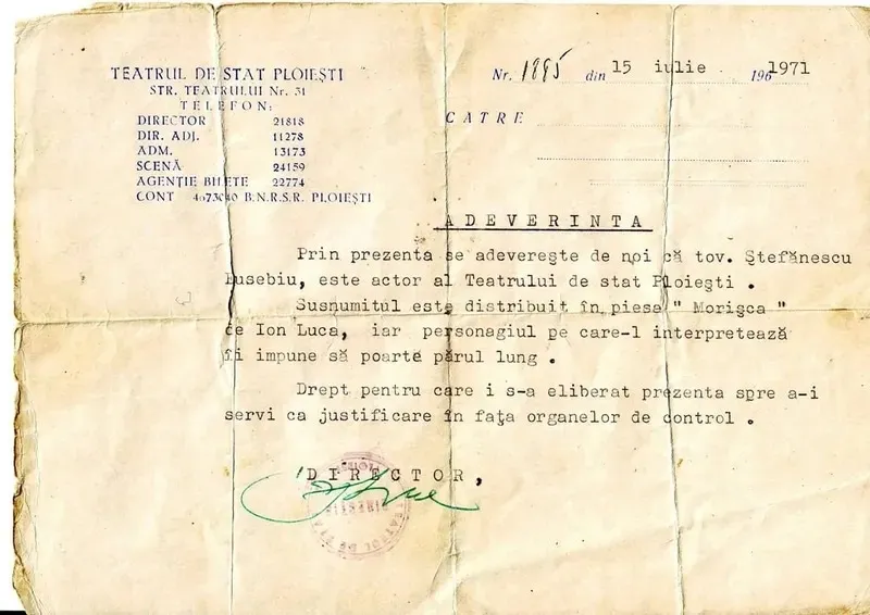 Adeverință pentru purtarea părului lung