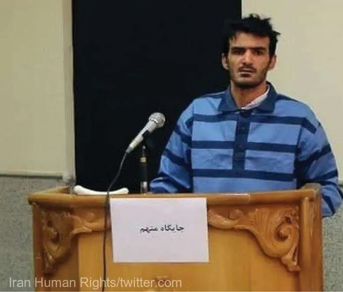 Iman Sabzikar, un muncitor condamnat pentru uciderea unui poliţist în februarie 2022. / Foto: Iran Human Rights/twitter.com