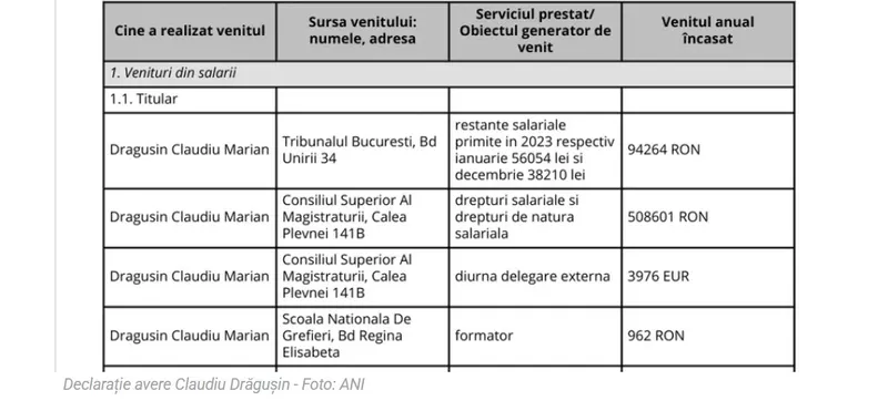 Restanțe judecător Drăgușin - Foto: ANI