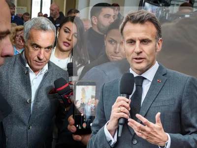 Călin Georgescu și Emmanuel Macron - Foto: Profimedia images