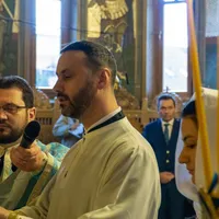 Preotul jandarm Viorel oficiază o slujbă Foto: Jandarmeria Română