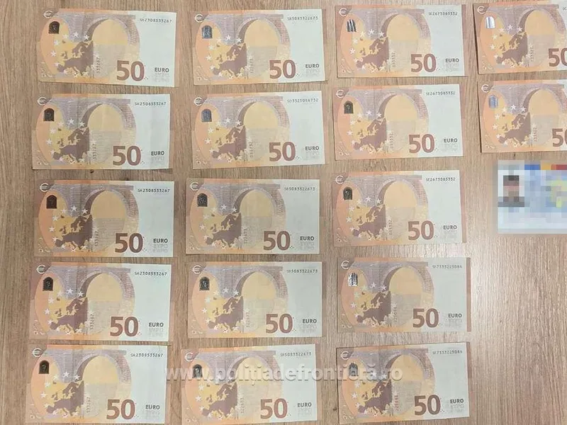 Prins la Aeroportul Internaţional Henri Coandă cu bancnote de 50 de euro false - FOTO Politia de Frontiera