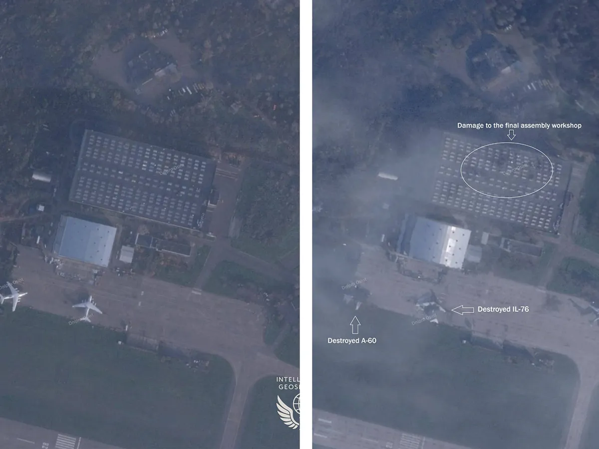 Avionul A-100 și „laserul zburător” A-60, nimicite - Foto: X/ @Nastushichek