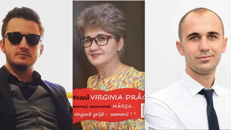 Fiul primăriței, primărița și liberalul contracandidat/FOTO: facebook.com