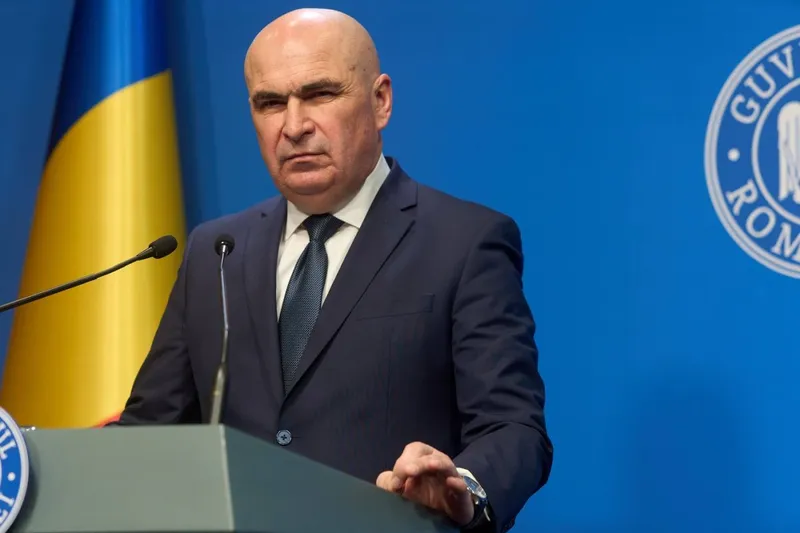 Prim-ministrul Ilie Bolojan, în conferinţă de presă - Foto: Profimedia Images