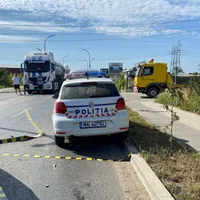 Accident cu mașina poliției pe un drum din Ilfov Foto: amator