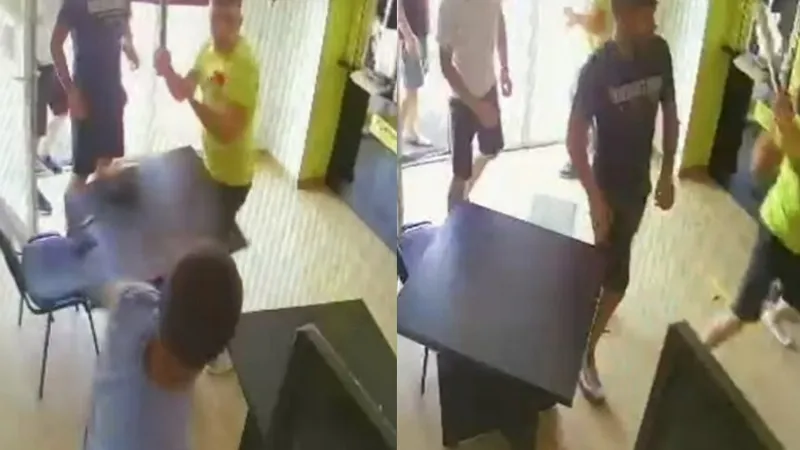 Ce a urmat după ce doi tineri au năvălit cu bâtele de baseball într-o casă de pariuri Foto: captură video Facebook