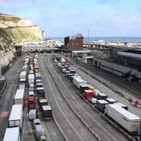 Camioane la Dover/FOTO: RFI