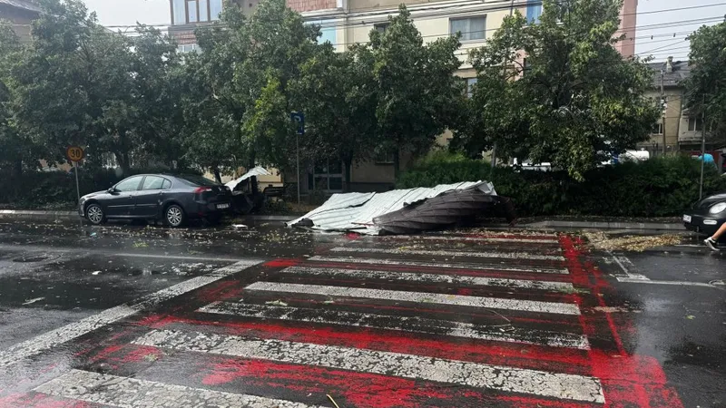 VIDEO METEO Codul roşu din Bucureşti a dat peste cap zborul avioanelor, pe Aeroportul Otopeni - Foto: Facebook/Elisabeth Mocanu