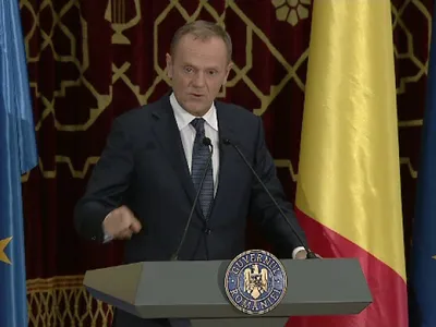 Donald Tusk a vorbit despre Nichita Stănescu și Duckadam. Captură Știrile Pro TV