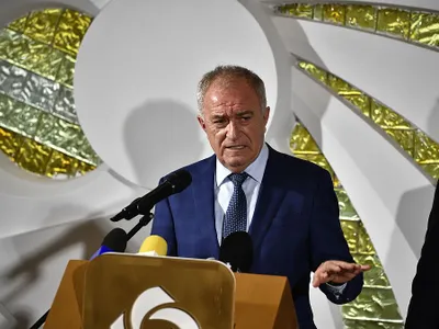 Ion Sterian, la conferinţa de presă organizată la Porţile de Fier I - Foto: INQUAM PHOTOS/Justinel Stavaru