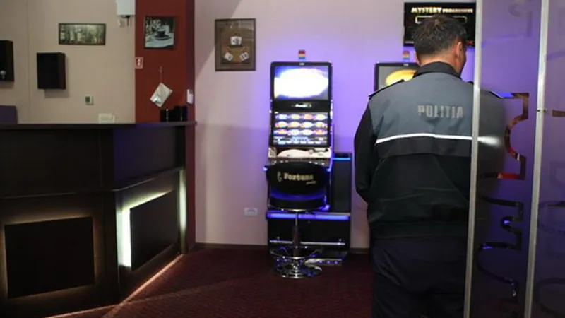 Polițist la jocurile de noroc - Foto: Gherla Info