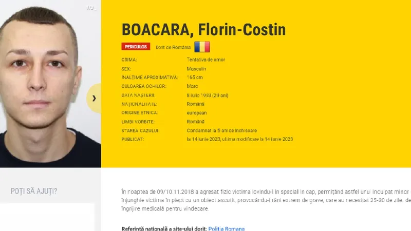 Român periculos căutat de Europol Foto: captură Europol