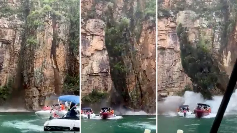 O stâncă uriașă s-a prăbuşit peste câteva şalupe cu turişti: cel puţin un mort şi 15 răniţi. / Foto: nypost.com