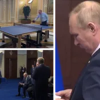 Erdogan l-a lăsat pe Putin să aștepte pentru că era ocupat să joace ping-pong liderul kazah - FOTO: Twitter