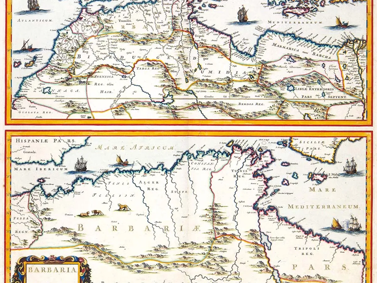 Coasta de nord a Africii de Joan Blaeu, la 1660