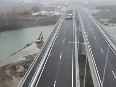 Noul pod peste râul Tisa de circa 25.000.000 € - Foto: captură video