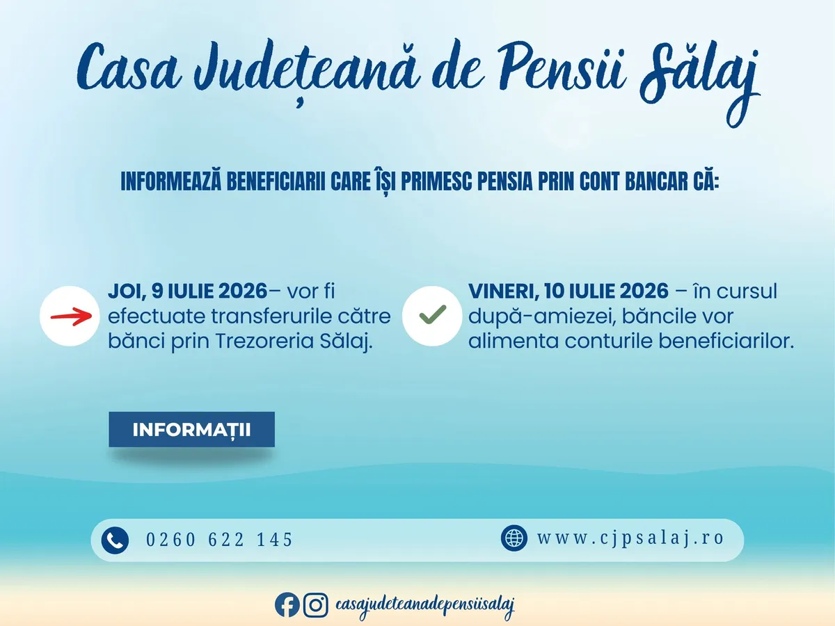 Anunț Sălaj - Foto: Casa de pensii