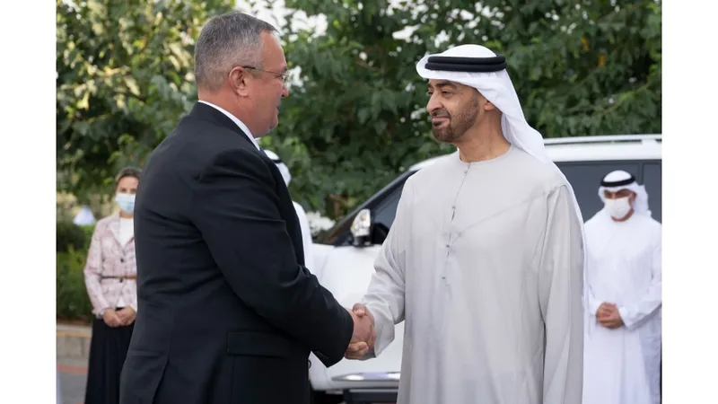 Premierul Nicolae-Ionel Ciucă și șeicul Mohamed bin Zayed Al Nahyan, președintele Emiratelor Arabe Unite/Foto: gov.ro