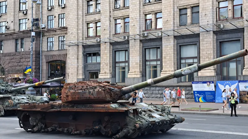 Ziua Națională a Ucrainei, în sunetul alarmelor antiaeriene - Foto: Newsweek România / Remus Cernea