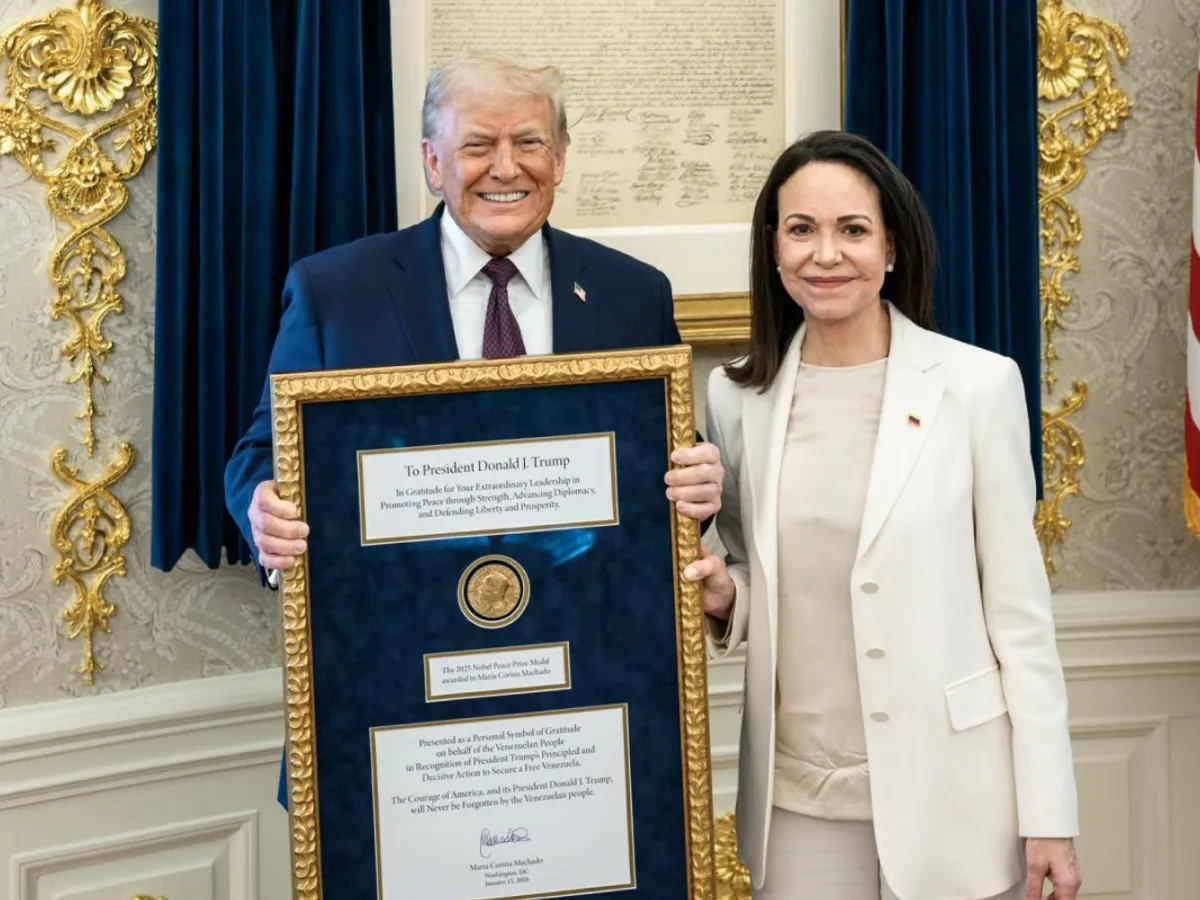 Trump salută „gestul magnific” al Mariei Corina Machado, după ce i-a oferit medalia Nobelului pentru Pace