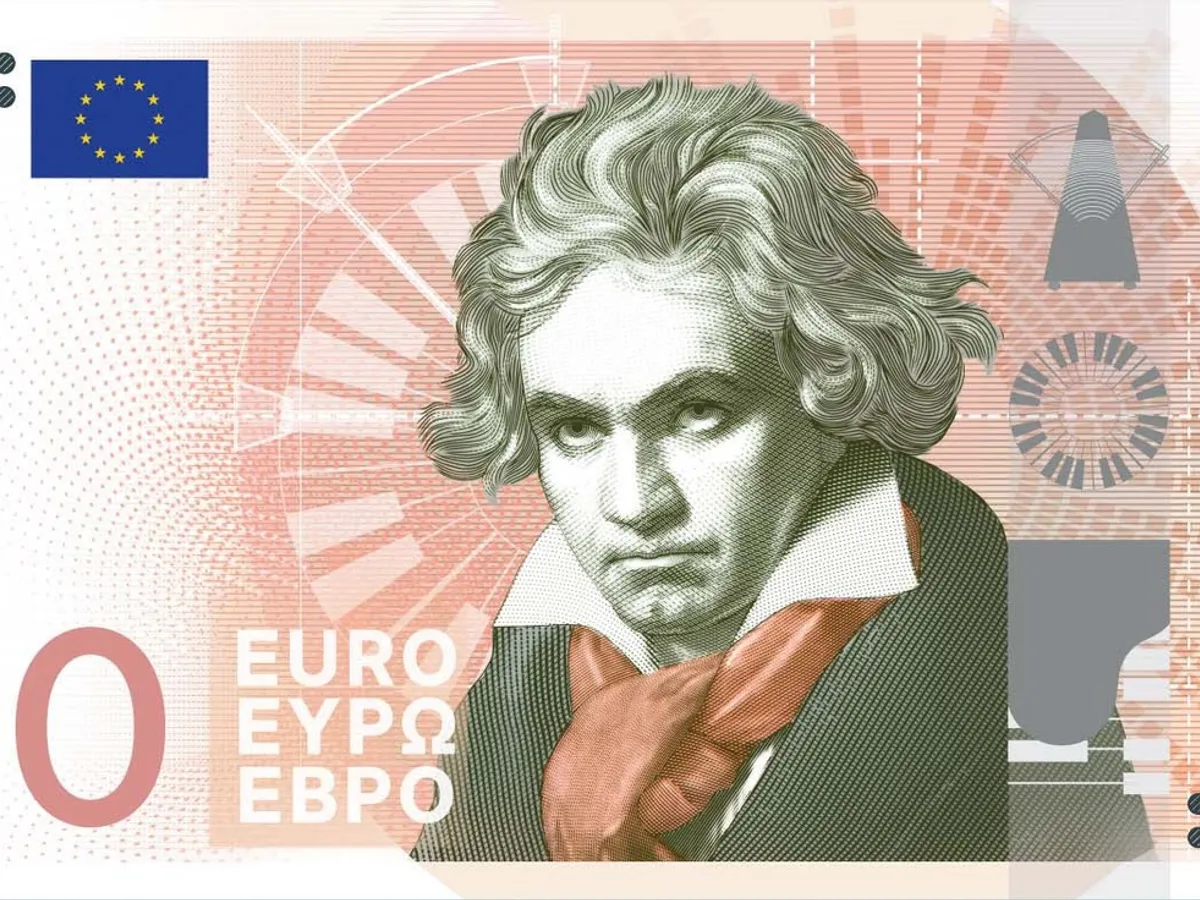 Beethoven pe o bancnotă Euro - Foto: Profimedia Images