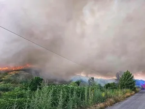 Incendiul de la groapa de gunoi Aninoasa s-a extins până la Târgovişte - Foto: ISU Dâmboviţa