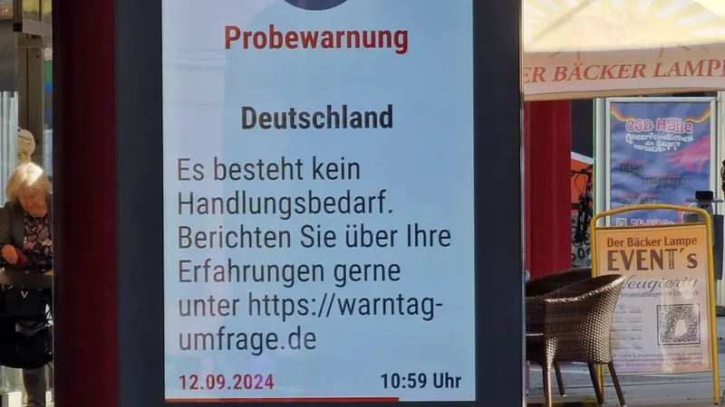 Germanii au primit alerte pe panourile publicitare - FOTO: dubisthalle.de