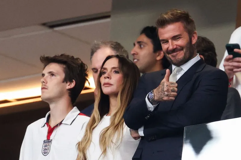 Viktoria Beckham, la finala Cupei Mondiale, &icirc;mpreună cu soţul ei, David, şi fiul ei, Cruz - Foto: Profimedia Images