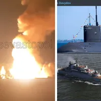 Momentul în care rachetele ucrainene distrug nave și submarine rusești în Sevastopol - Foto: Twitter/ @J4GU4RhasPaws