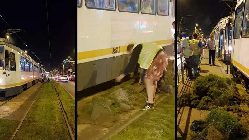 Cum strică tramvaiele și crește riscul de accident iarba pusă între șine de primării în Capitală - Foto: Facebook/Asociația Metrou Ușor