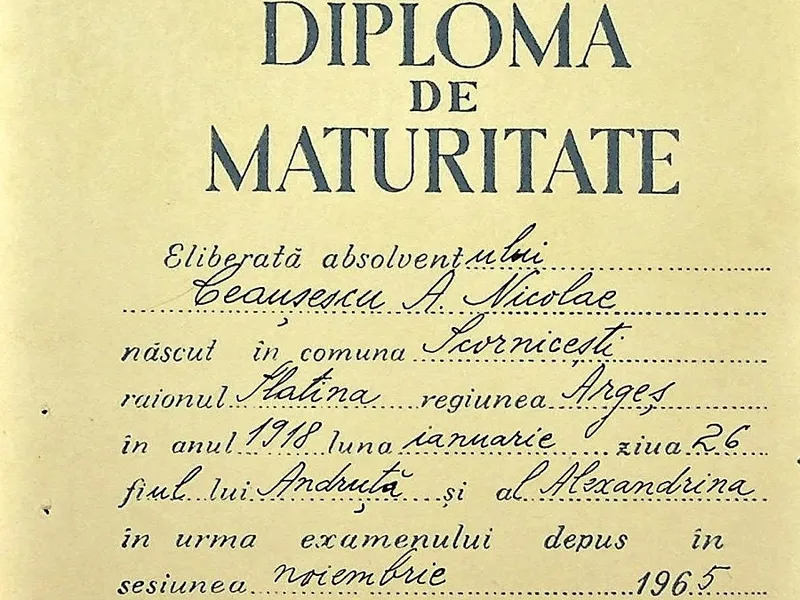 Nicolae Ceaușescu a dat bacalaureatul la 47 de ani